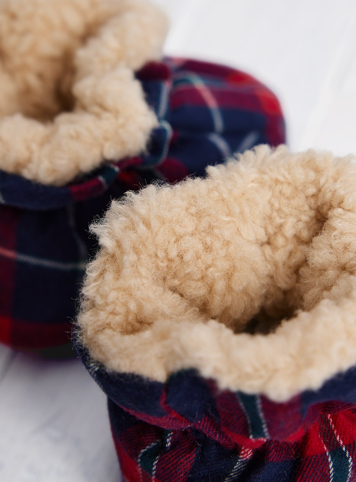 Red Tartan Bootie Slippers  6-9 months - Image 2 thumbnail